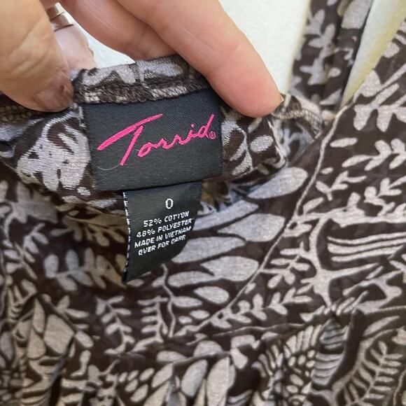 Torrid top brown Sz 0 (12-14) - Picture 3 of 9